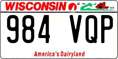 WI license plate 984VQP