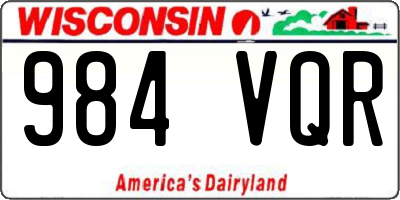 WI license plate 984VQR