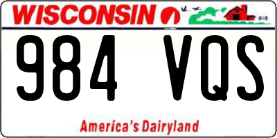 WI license plate 984VQS