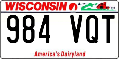 WI license plate 984VQT