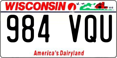 WI license plate 984VQU
