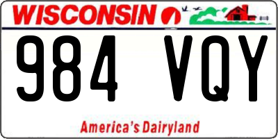 WI license plate 984VQY