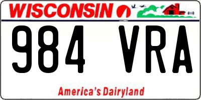 WI license plate 984VRA
