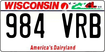 WI license plate 984VRB