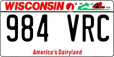 WI license plate 984VRC