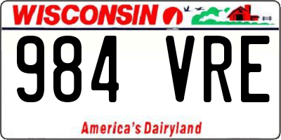 WI license plate 984VRE