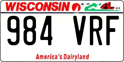WI license plate 984VRF