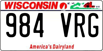 WI license plate 984VRG