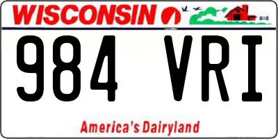 WI license plate 984VRI