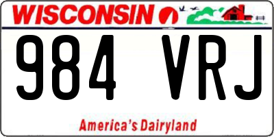 WI license plate 984VRJ