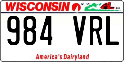 WI license plate 984VRL