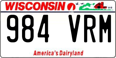 WI license plate 984VRM