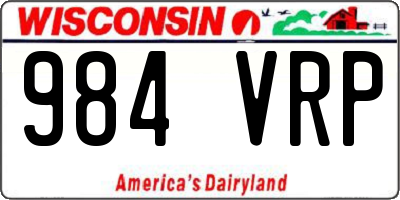WI license plate 984VRP