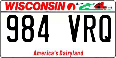 WI license plate 984VRQ