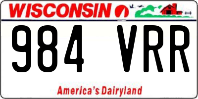 WI license plate 984VRR