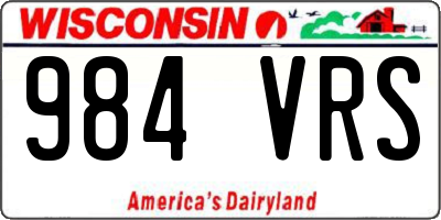 WI license plate 984VRS