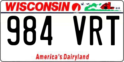 WI license plate 984VRT