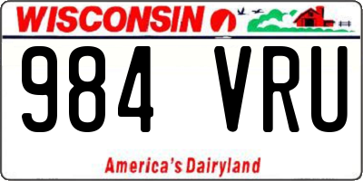 WI license plate 984VRU
