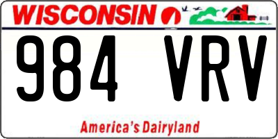 WI license plate 984VRV