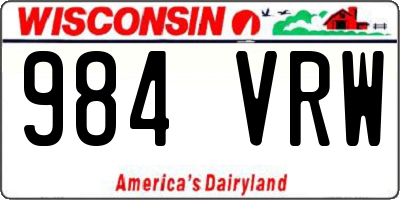 WI license plate 984VRW