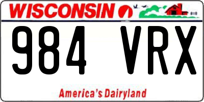 WI license plate 984VRX