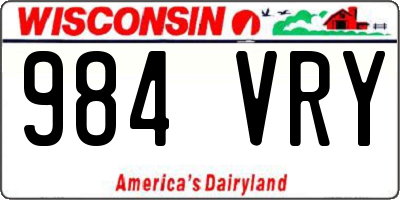 WI license plate 984VRY
