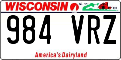 WI license plate 984VRZ