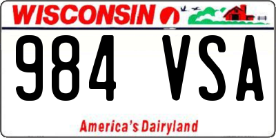 WI license plate 984VSA