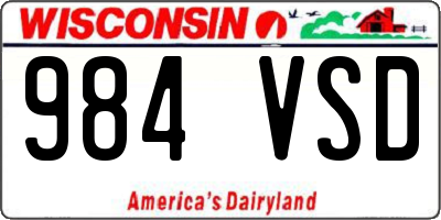 WI license plate 984VSD