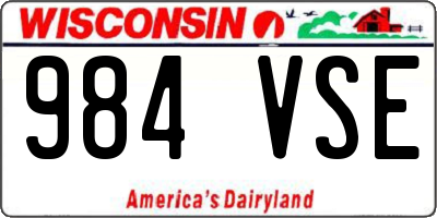 WI license plate 984VSE