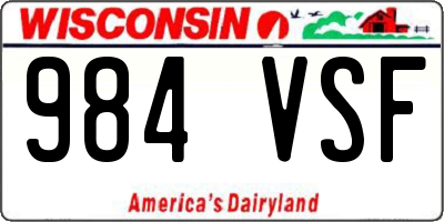 WI license plate 984VSF