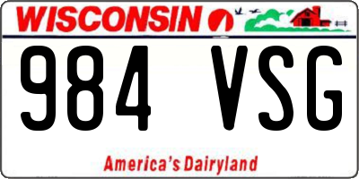 WI license plate 984VSG