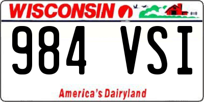 WI license plate 984VSI