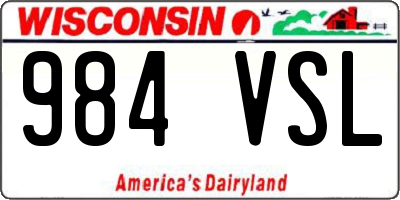 WI license plate 984VSL