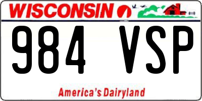 WI license plate 984VSP