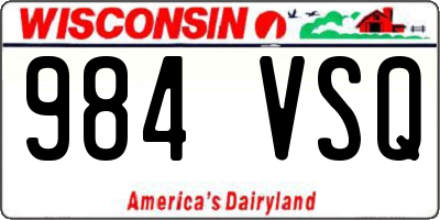 WI license plate 984VSQ