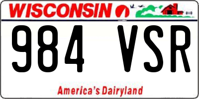 WI license plate 984VSR