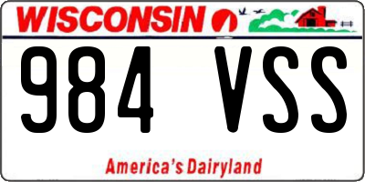 WI license plate 984VSS
