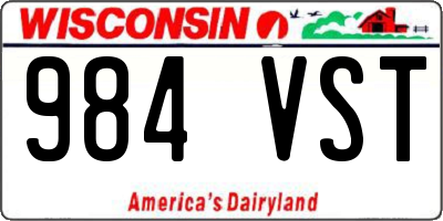 WI license plate 984VST