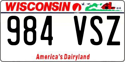 WI license plate 984VSZ