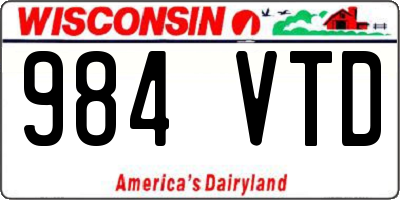 WI license plate 984VTD