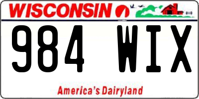 WI license plate 984WIX