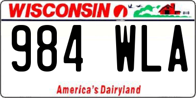 WI license plate 984WLA