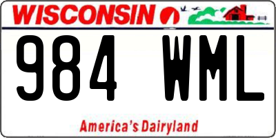 WI license plate 984WML