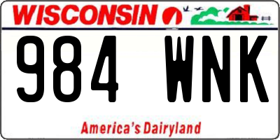 WI license plate 984WNK