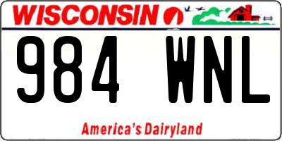 WI license plate 984WNL