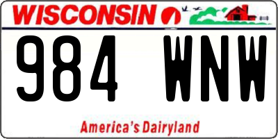 WI license plate 984WNW