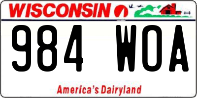 WI license plate 984WOA