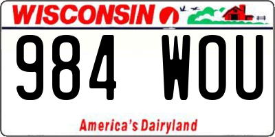 WI license plate 984WOU