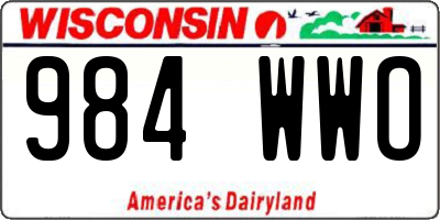 WI license plate 984WWO